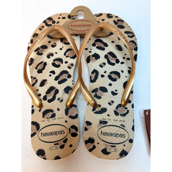 Havaianas Shoes - Women's Havaianas Flip flops US 7/8 Leopard Print